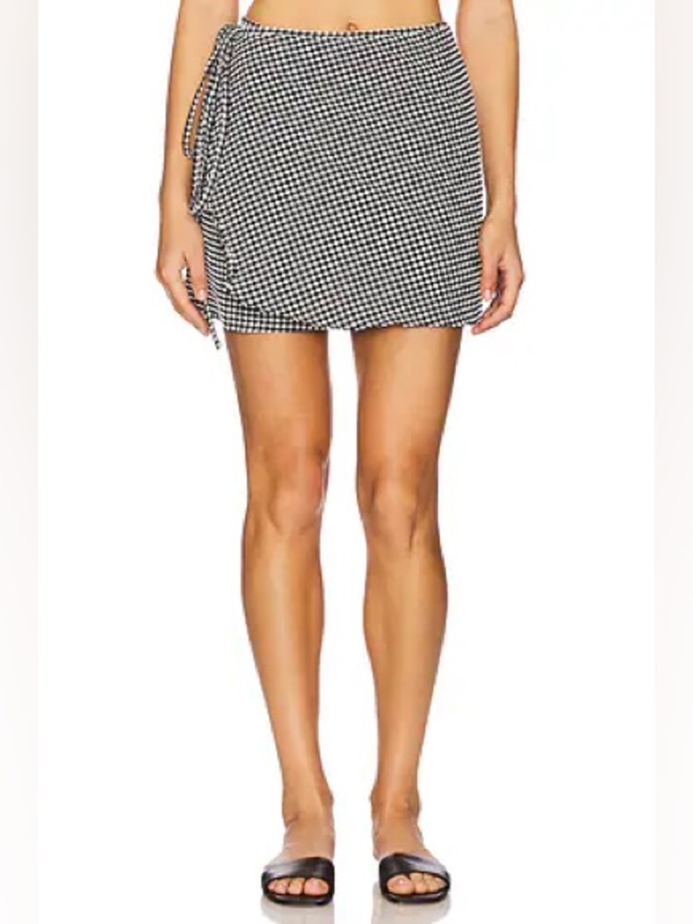 Hunza G Black and White Mini Wrap Skirt